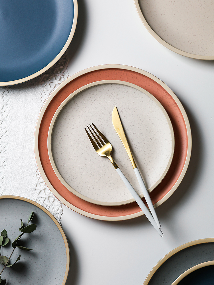 The Pool boss month month dish ins wind Nordic household ceramics western food steak pasta dish plate of flat
