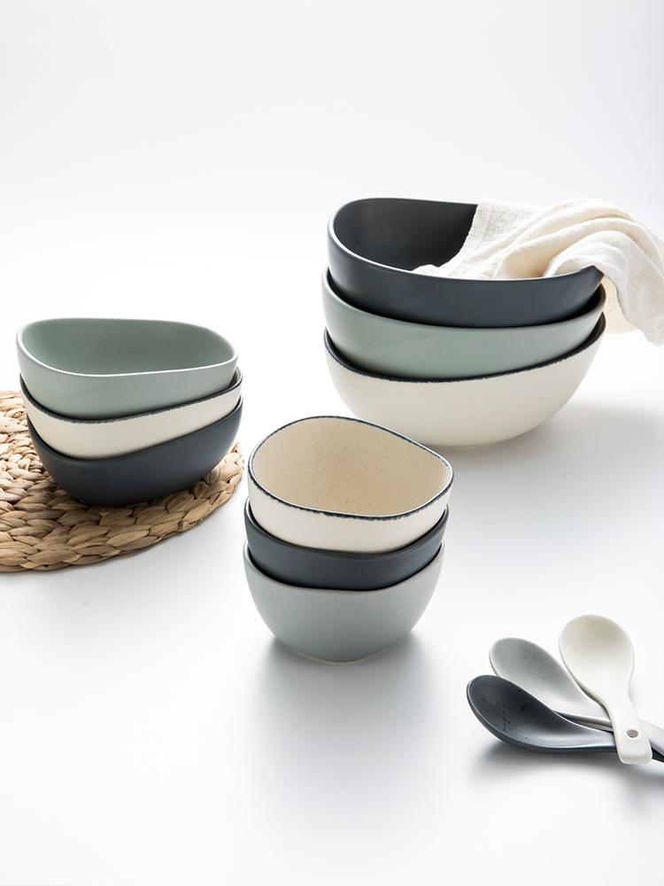 Namely material ceramic bowl of individual creativity Nordic home mercifully rainbow such as bowl noodles in soup bowl dishes eat rice bowls, lovely job