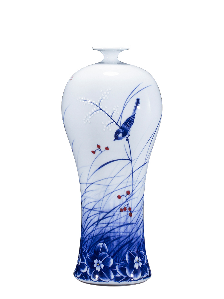 Blue and white porcelain of jingdezhen ceramics hand - made vases, flower arrangement home office sitting room adornment porch ark, furnishing articles