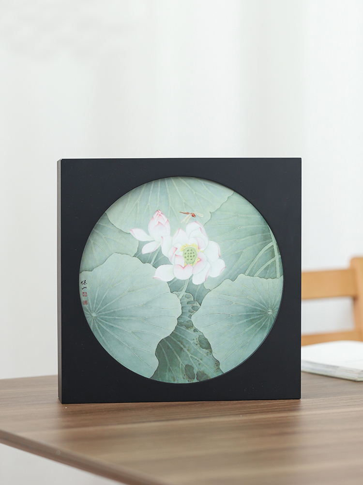 Jingdezhen ceramic decal porcelain plate painting Chinese wind sitting room porch decoration mural study present furnishing articles that hang a picture