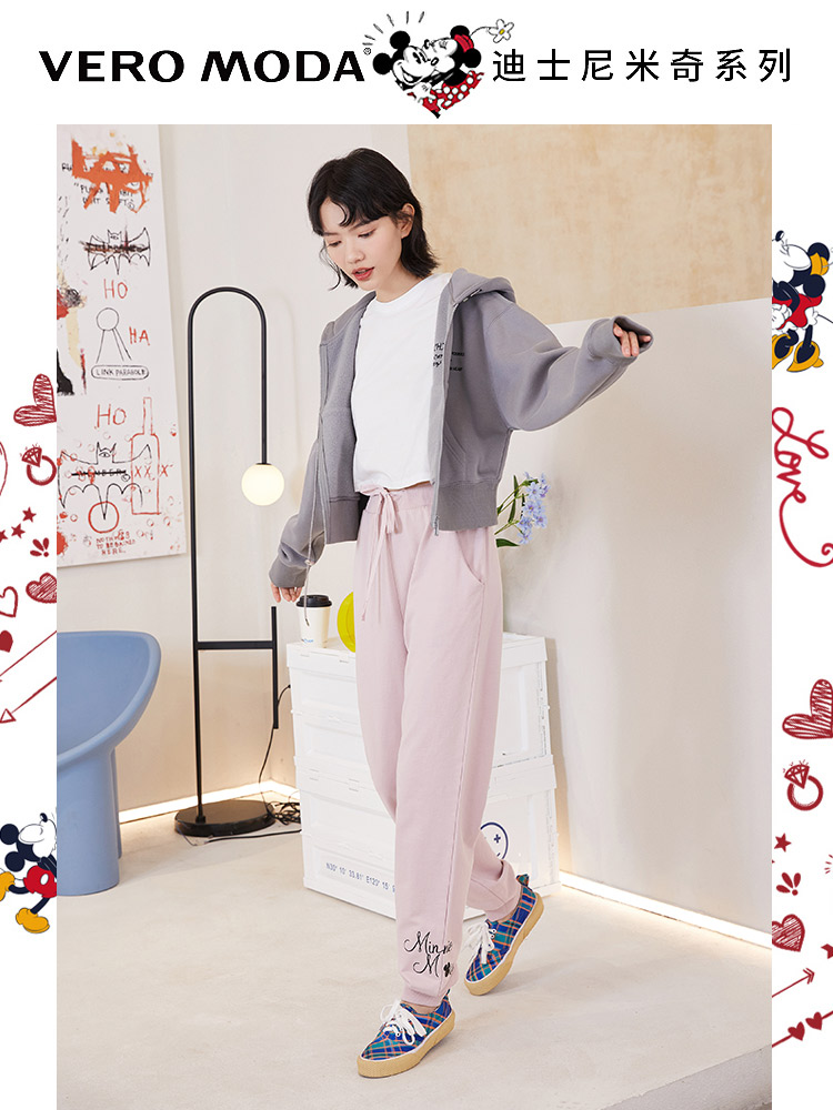 Vero Moda 米奇联名款 纯棉刺绣 女式休闲裤 天猫优惠券折后￥99包邮（￥189-90）4色可选