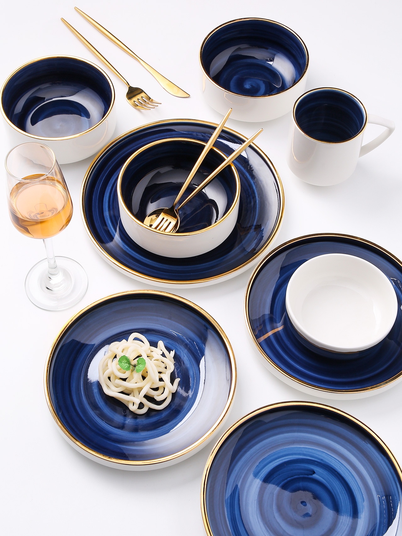 Up Phnom penh dish with jingdezhen ceramic bowl chopsticks tableware suit contracted Nordic longtzer bread and butter plate combination