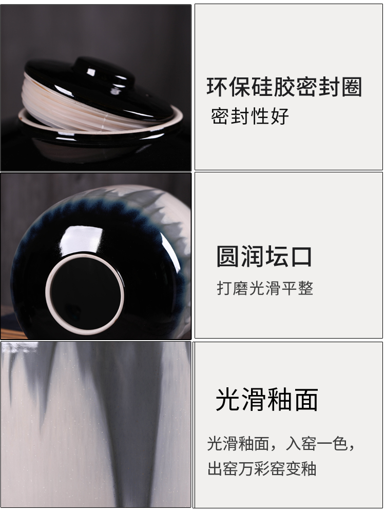 Jingdezhen up jars color glaze household seal it 15 pounds 25 kg pack mercifully hip flask wine bottle is empty as cans