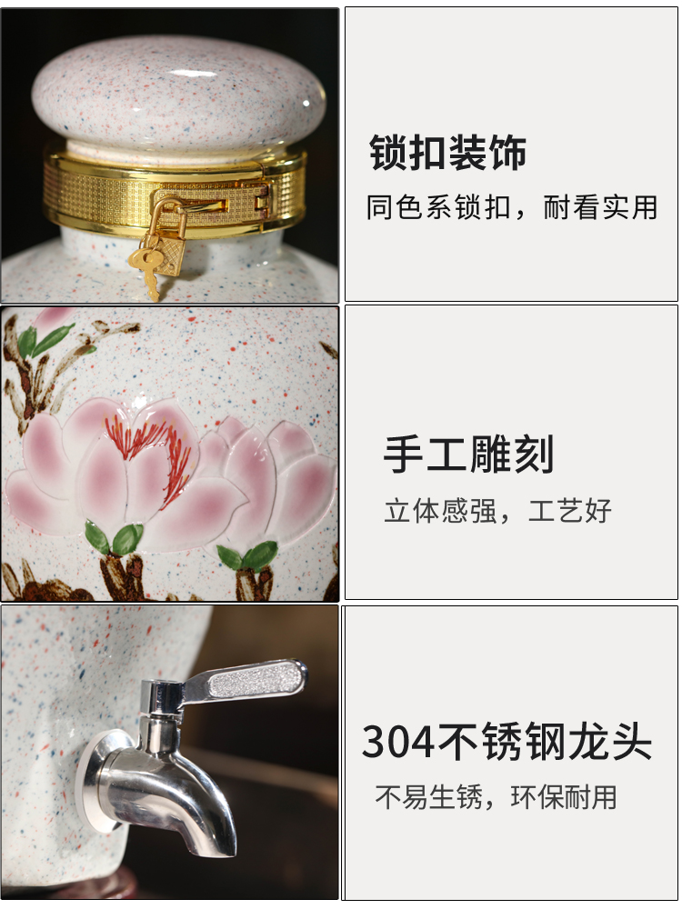 Jingdezhen ceramic jars home antique hand - made mercifully bottle hip 10 jins 20 jins 50 pounds with leading wine VAT
