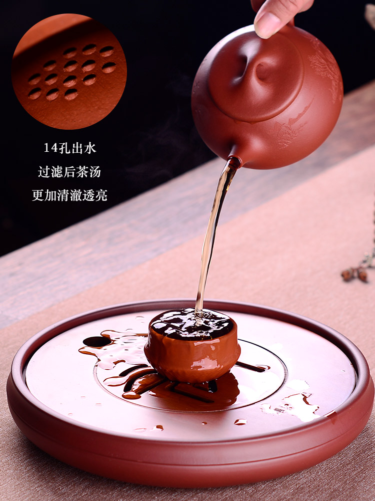 Macros in yixing undressed ore old purple clay it pure manual stone gourd ladle pot of large capacity teapot kung fu tea set