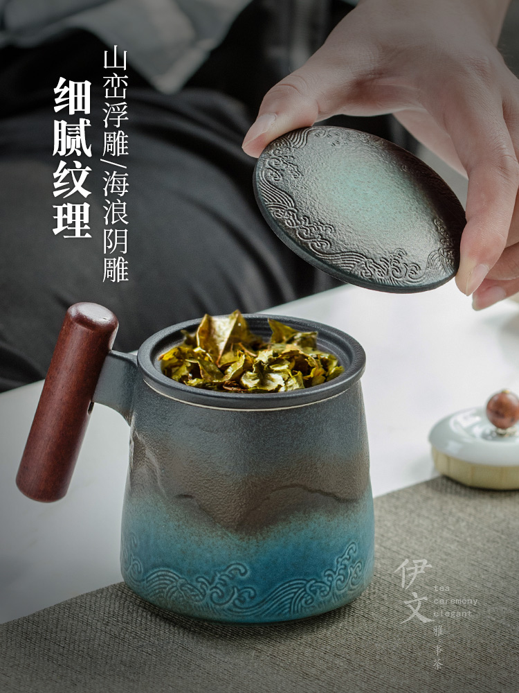 Evan office tea cups cup of household ceramics filter cups with cover separation mark cup tea cup