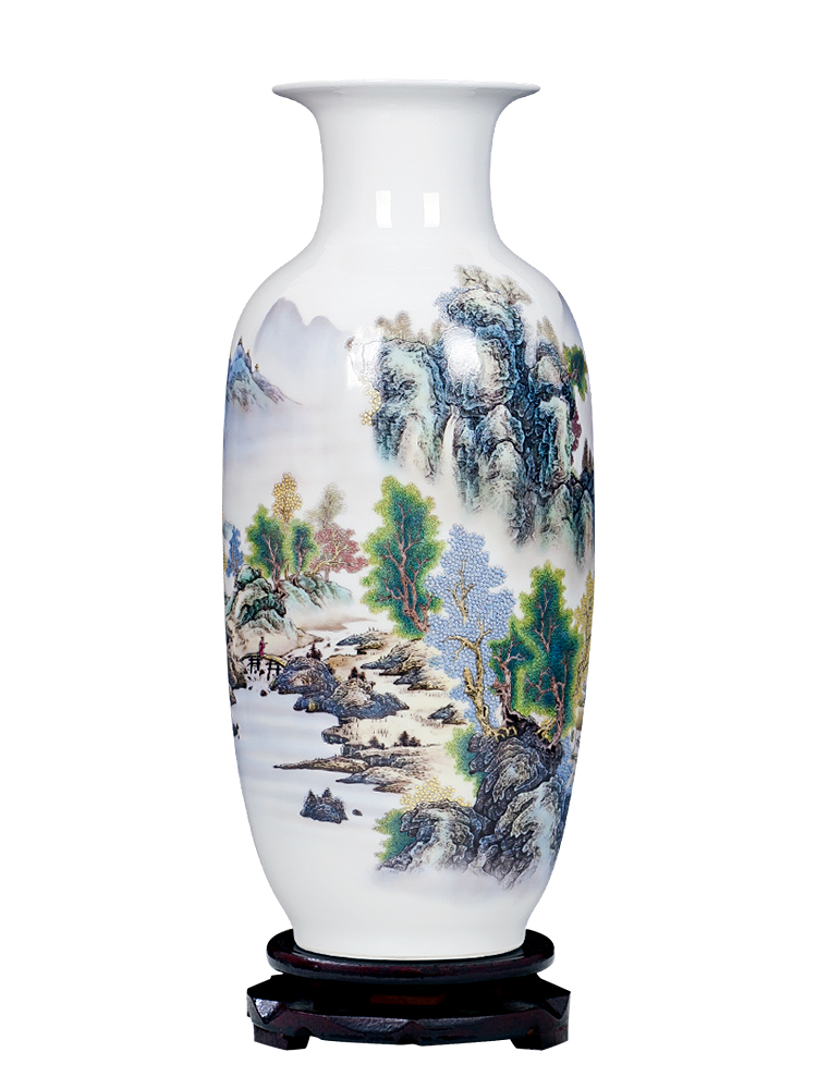 Jingdezhen ceramics archaize large blue and white porcelain vase furnishing articles home sitting room lucky bamboo flower arrangement craft ornaments