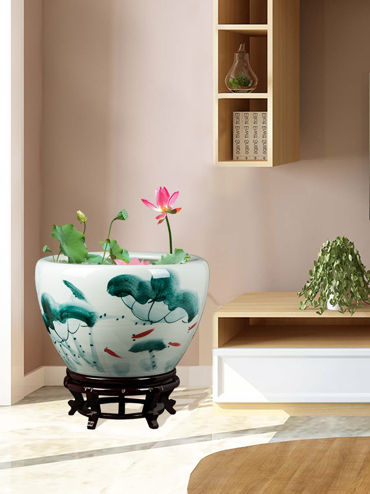 Basin of jingdezhen ceramics oversized tank lotus garden of fruit trees and potted is suing floor furnishing articles villa garden