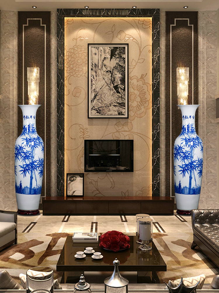 Jingdezhen ceramics hand - made landing big vase high furnishing articles of Chinese style decoration opening gifts to heavy large sitting room