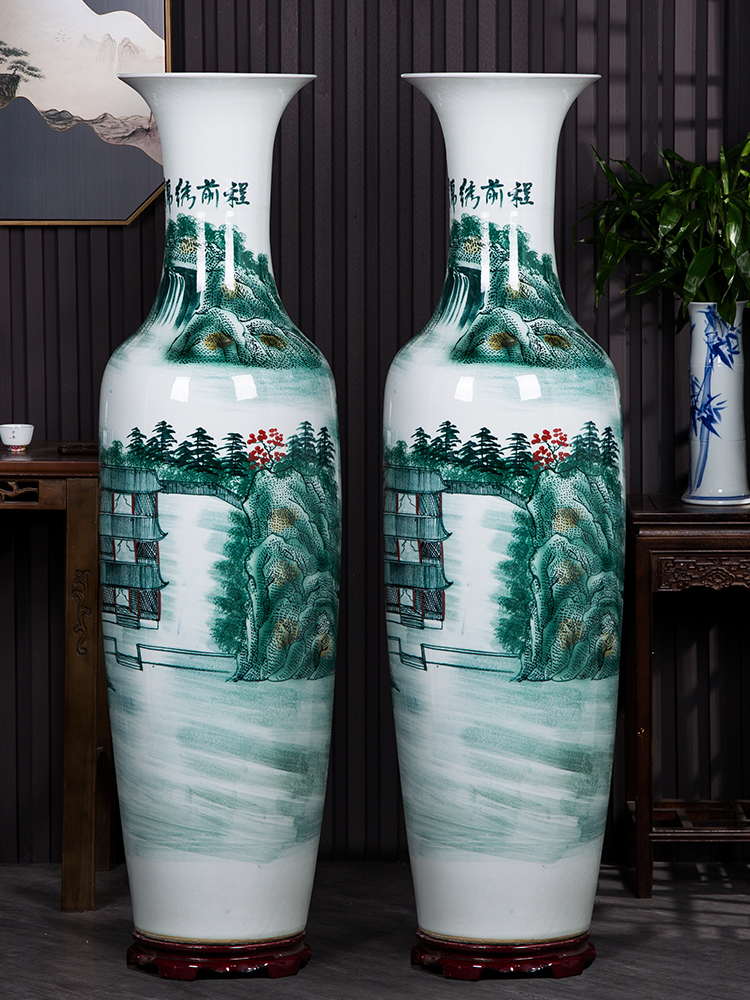Jingdezhen ceramics manual hand - made bright future of large blue and white porcelain vase sitting room hotel decoration furnishing articles