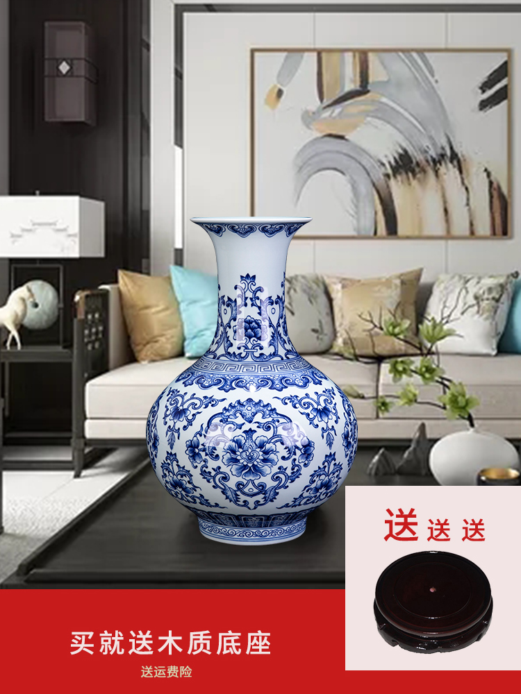 Antique hand - made of blue and white porcelain of jingdezhen ceramics bound branch lotus bottle furnishing articles household act the role ofing is tasted flower arranging, gifts