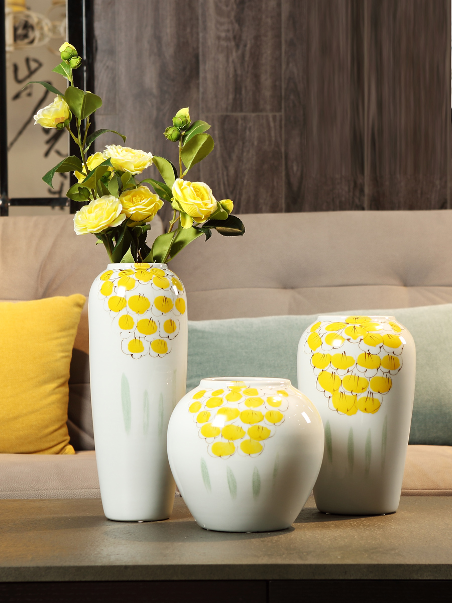 I and contracted new Chinese vase dry flower arranging flowers, ceramic flower implement the sitting room TV ark, porch light decoration key-2 luxury furnishing articles
