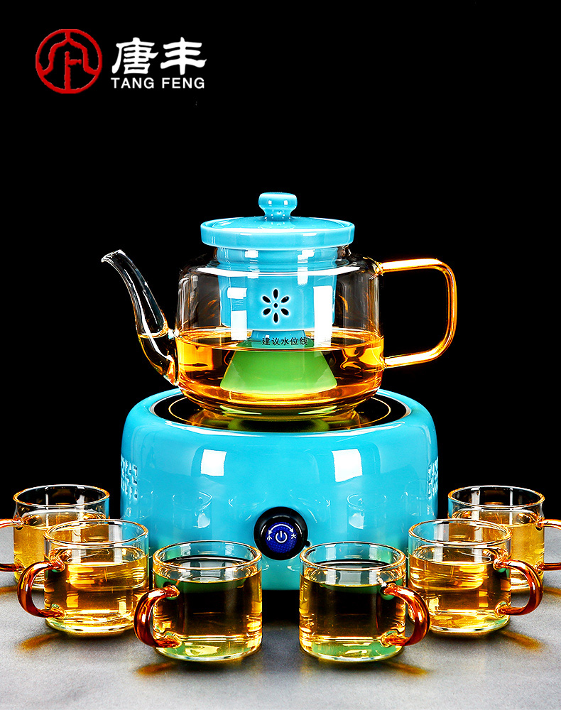 Tang Feng steam pot of boiled tea glass electricity TaoLu suit household electric teapot tea stove'm heat transparent puer tea