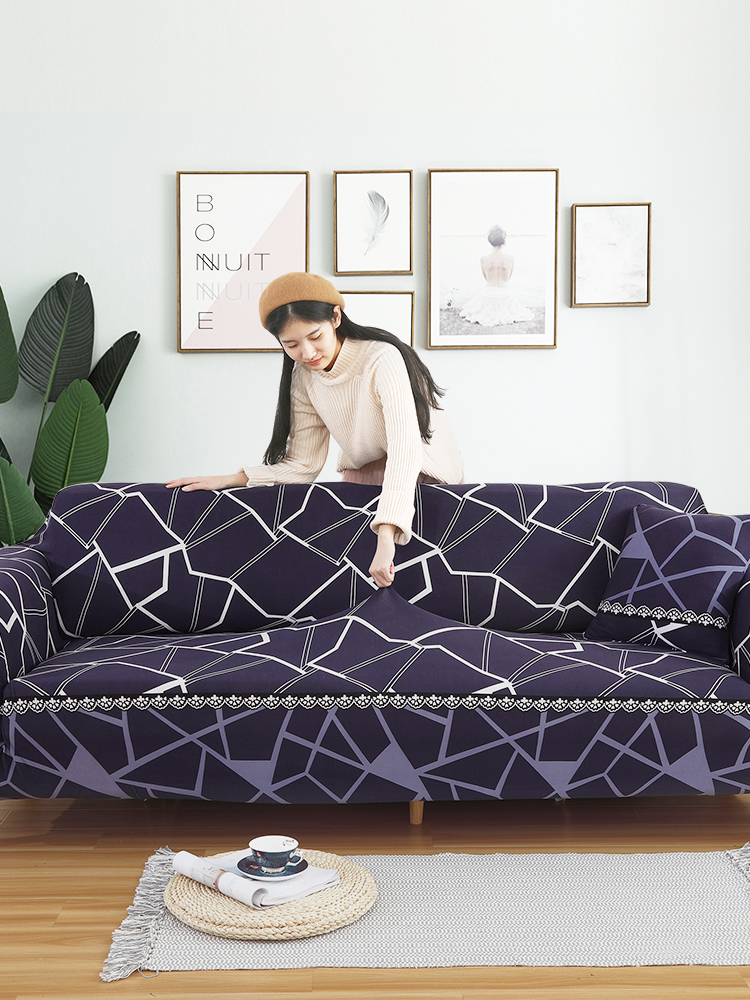Full đỏ mạng gói căng vật che phủ chaise Phổ Phổ đôi sofa trượt đệm sofa bao gồm tất cả các mùa bìa