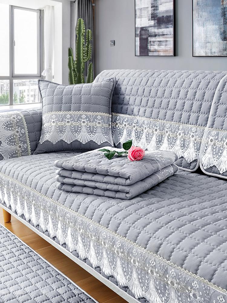 [Không thể bóng không phai] Four Seasons chung đệm sofa vải sofa kết hợp phòng khách sofa khăn liệm trượt