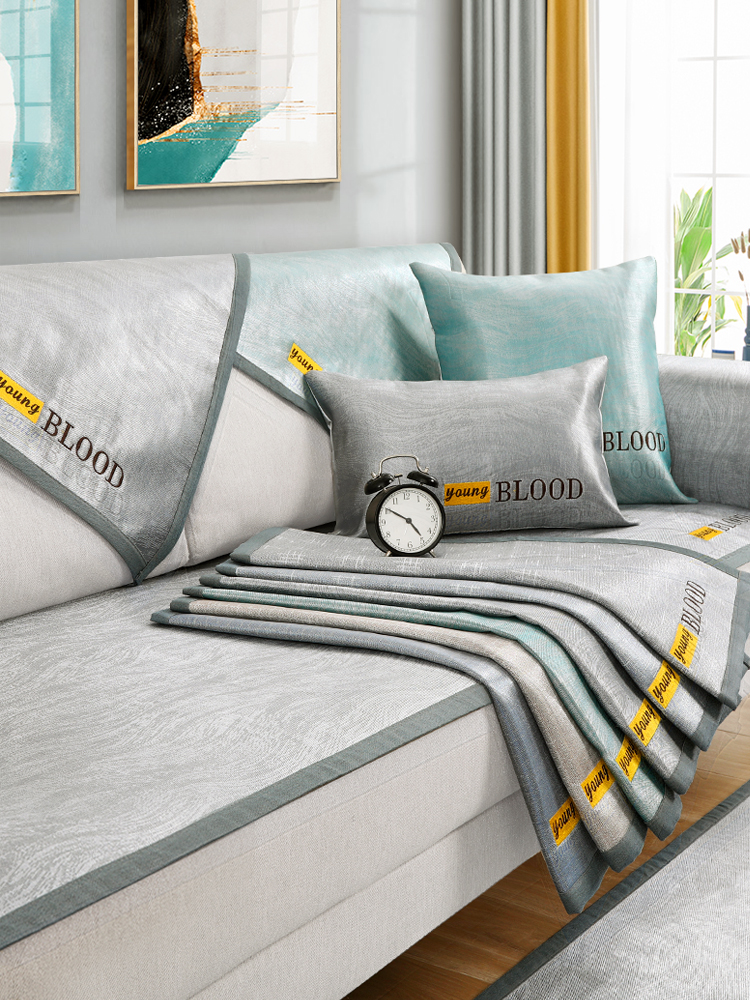 Summer mat sofa đệm băng mùa hè trượt lụa dưới thảm mùa hè Liangdian mat sofa đệm trẻ khăn tựa lưng