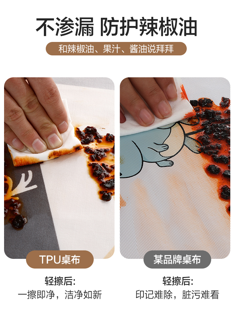 TPU khăn trải bàn dùng một lần không thấm nước chống dầu chống bỏng bảng runner khăn trải bàn khăn trải bàn in Bắc Âu chữ nhật cà phê nhà bảng