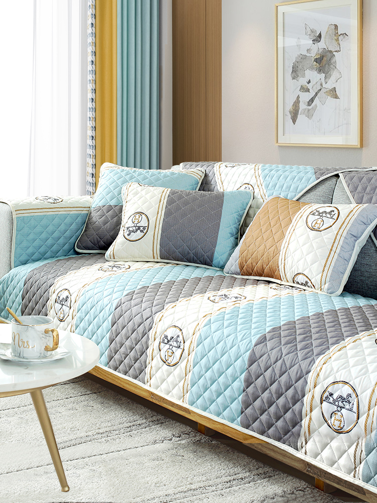 sofa gỗ đệm sofa đệm với khăn tựa lưng tất cả các mùa đơn giản hiện đại che đậy 123 ghế sofa