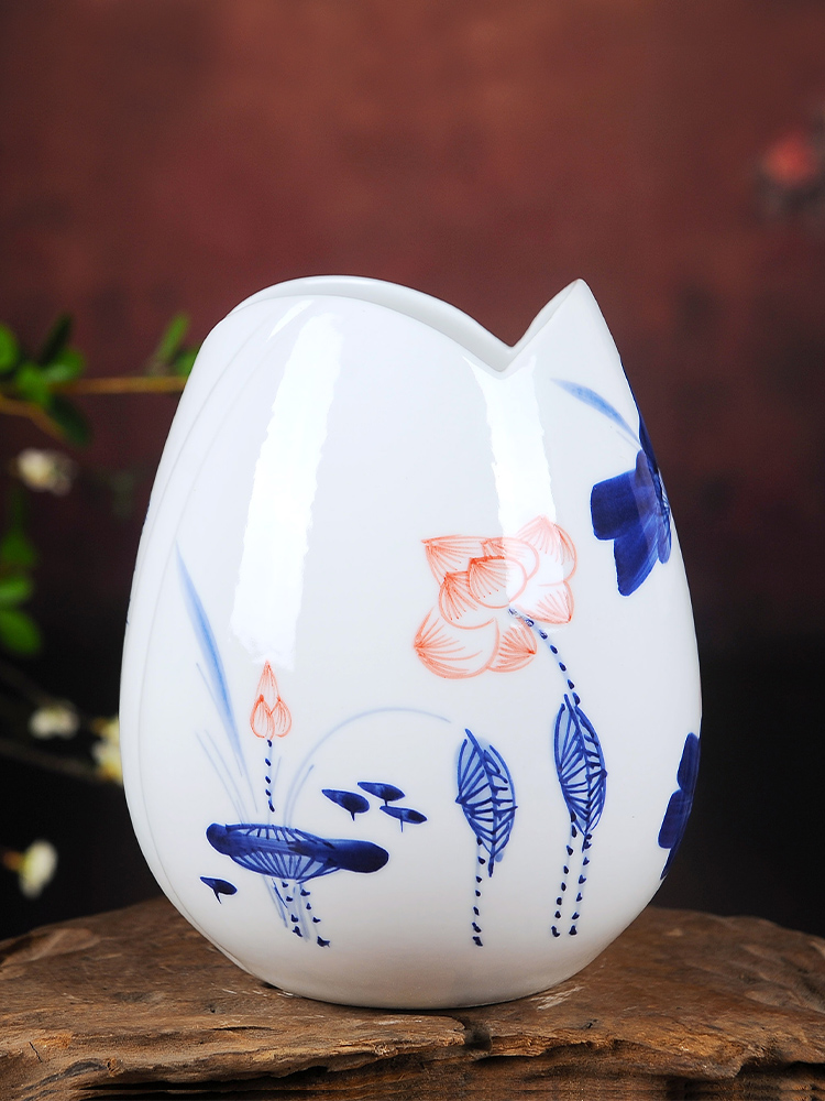 Jingdezhen ceramics floret bottle of dry flower adornment furnishing articles home sitting room hand - made hydroponic porcelain bottle arranging flowers