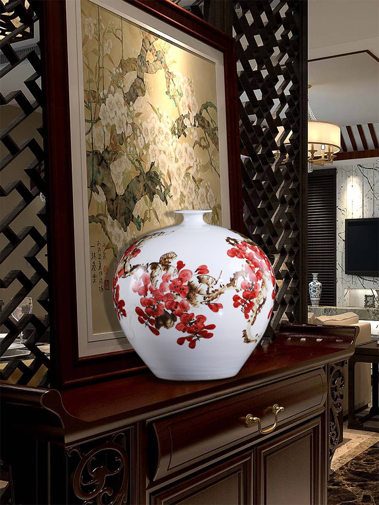 Jingdezhen ceramic vase furnishing articles by hand - made sabingga sukdun dergici jimbi vases, flower arranging the modern Chinese style living room decorations
