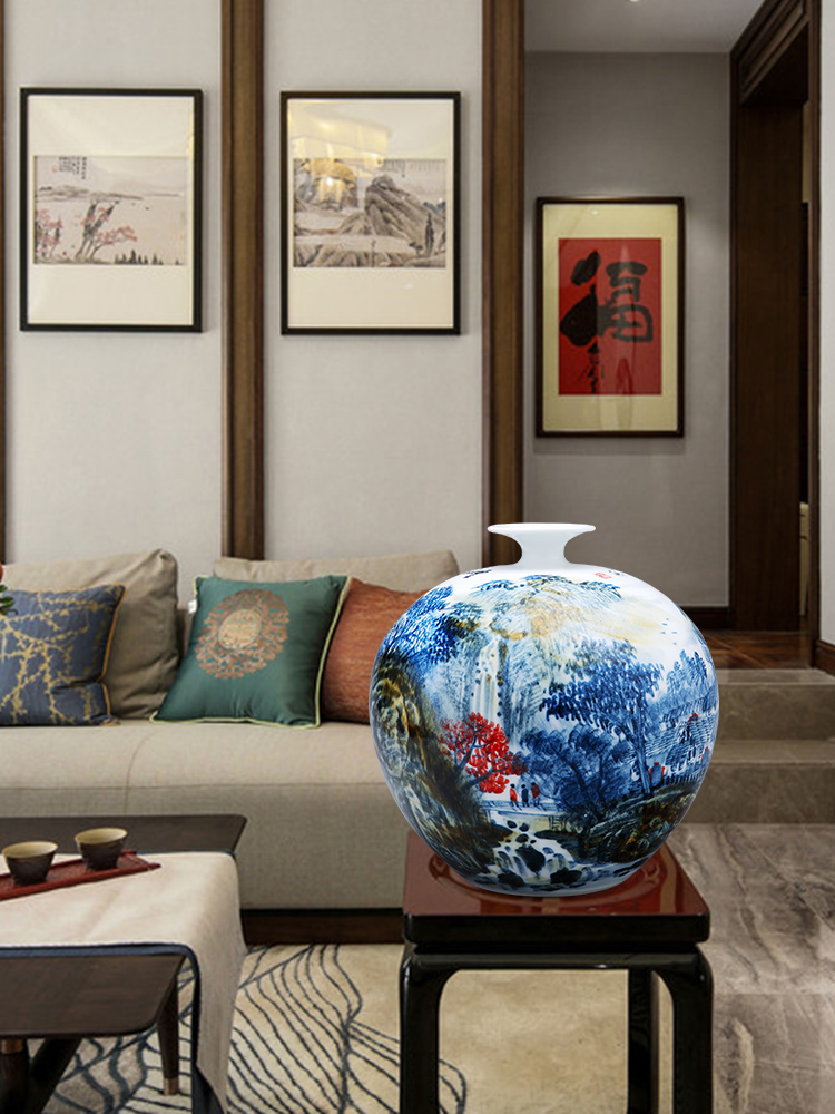Jingdezhen porcelain vases, pottery and porcelain hand - made scenery of Chinese style living room rich ancient frame TV ark, home furnishing articles