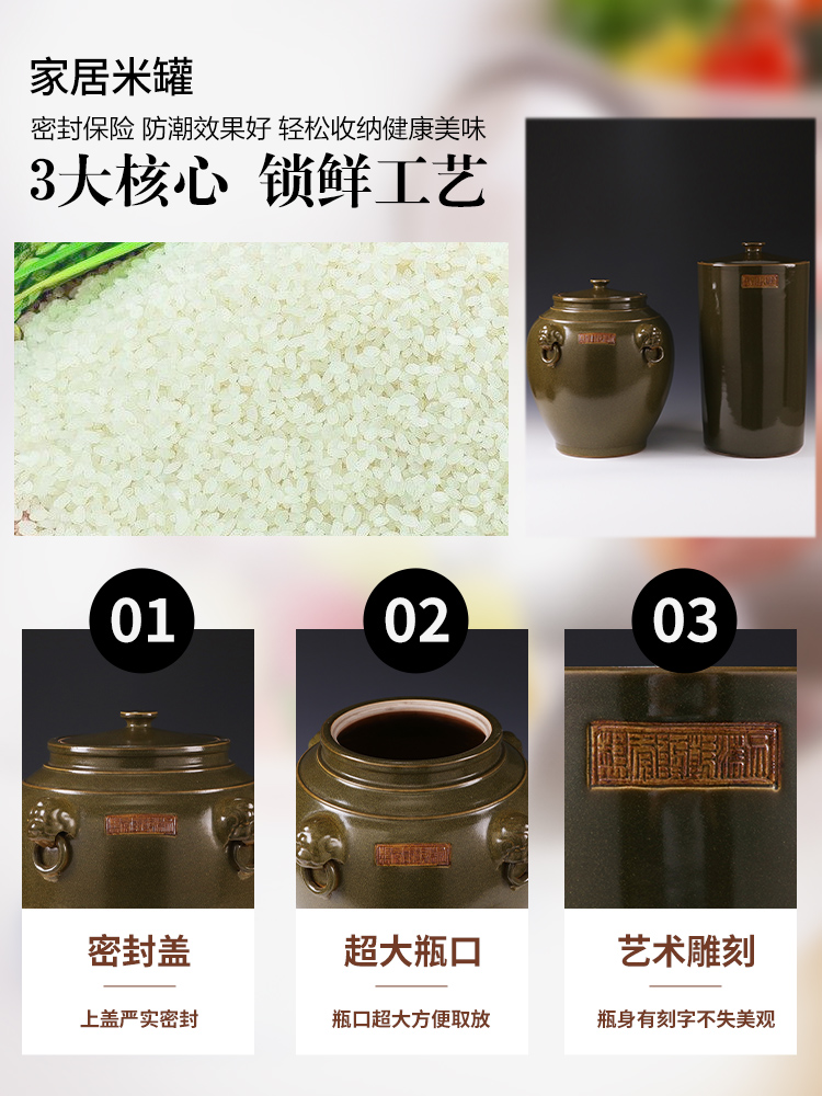 Ceramic oversized pot of pu 'er tea cake with 18 storage tank barrel with cover insect - resistant moistureproof it 50/100 kg