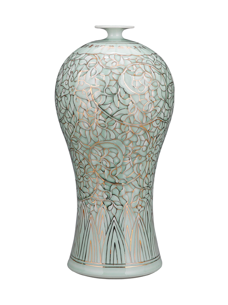 Jingdezhen porcelain vases, pottery and porcelain large hand shadow blue glaze see colour porcelain Chinese sitting room adornment is placed