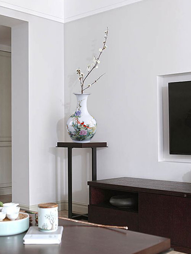 Jingdezhen ceramics, vases, flower arranging famille rose porcelain furnishing articles sitting room TV ark, of Chinese style household decorative arts and crafts