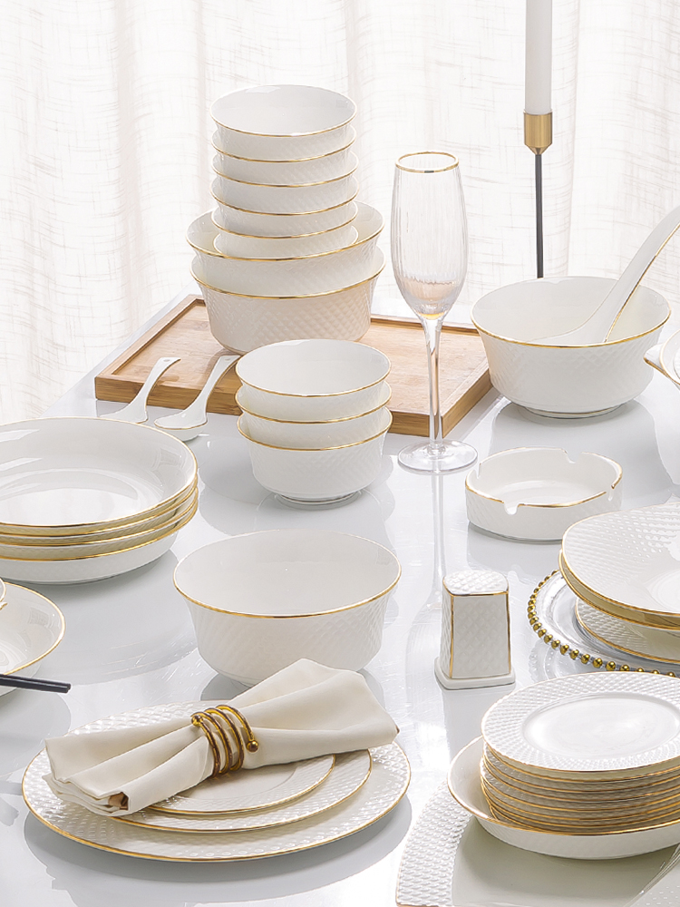 Ipads China tableware dishes bulk European dish bowl of jingdezhen ceramic bowl chopsticks dishes paint item DIY