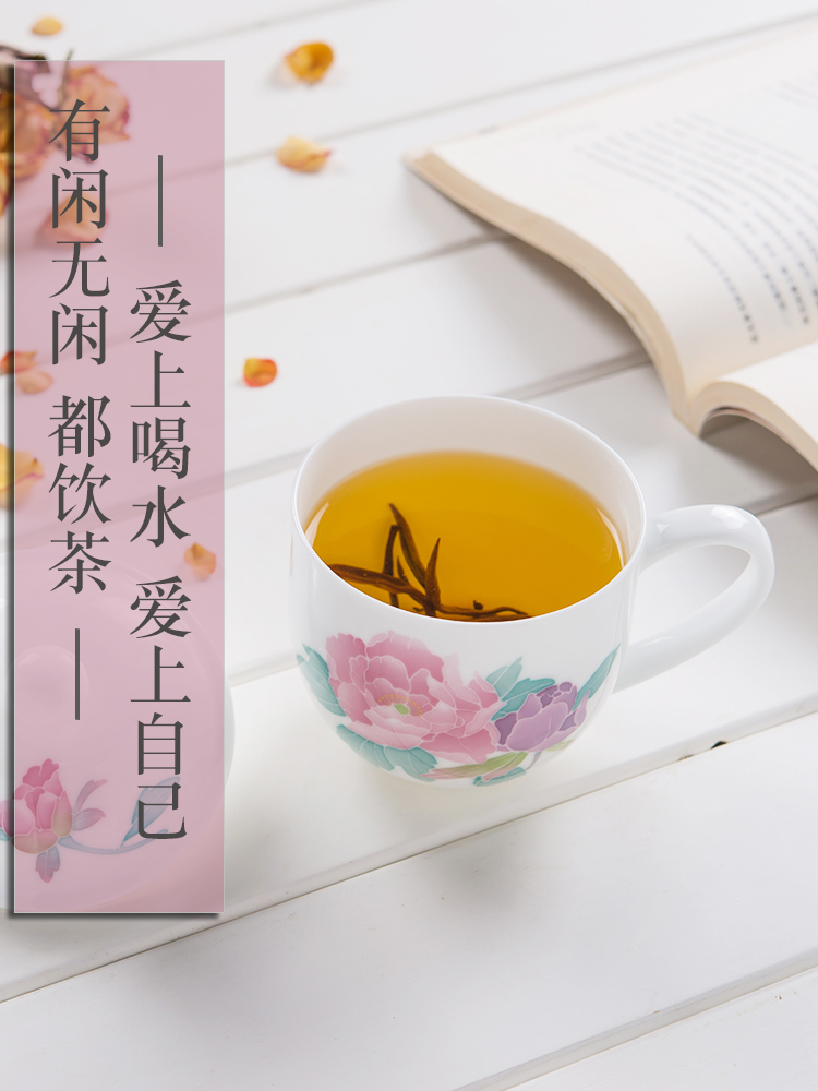 Thousand red up liling hand - made glass girls make tea cups with cover office cup tea ceramic cup