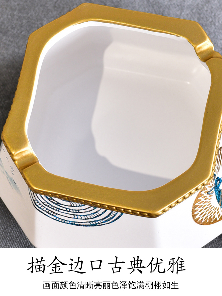 Creative ashtray with cover ceramic prevent fly ash American home sitting room move trend, multi - function store content box