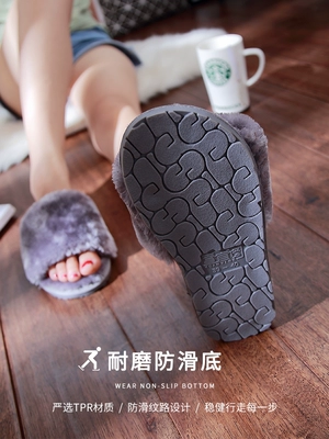 dép bông nam và nữ mùa đông tháng nhà trong nhà nặng đáy mùa đông trượt dép plush mùa đông ấm áp 