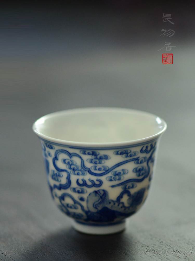 Offered home - cooked hand - made silk blue lion grain sample tea cup in jingdezhen ceramic cups porcelain industry company in overall province