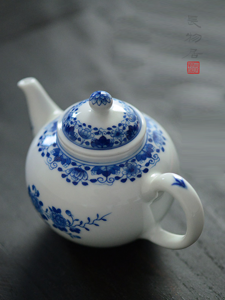 Offered home - cooked hand - made porcelain a fold branch flowers and the plants in grain teapot small jingdezhen ceramic tea set, overall porcelain industry co., LTD