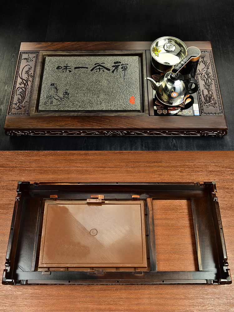 The beginning day, kung fu tea set home office with four unity ebony sharply stone tea tea tea tray