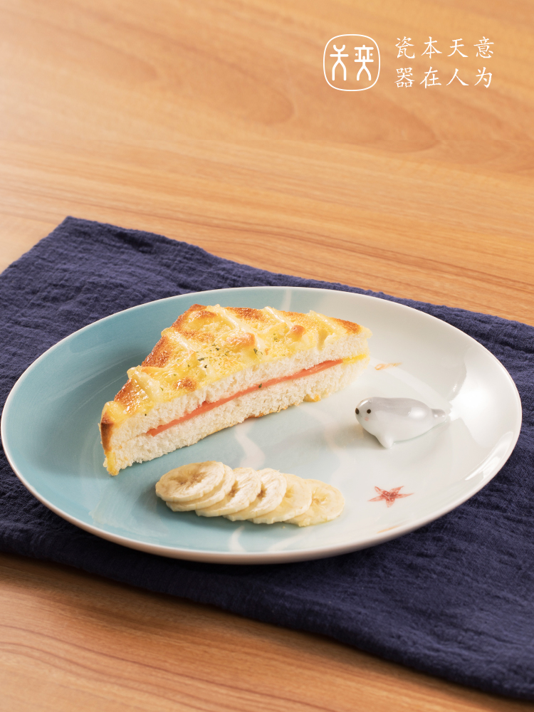 Yi ceramic plate ins wind plate of fruit salad western food steak creative small pure and fresh and web celebrity trill tableware