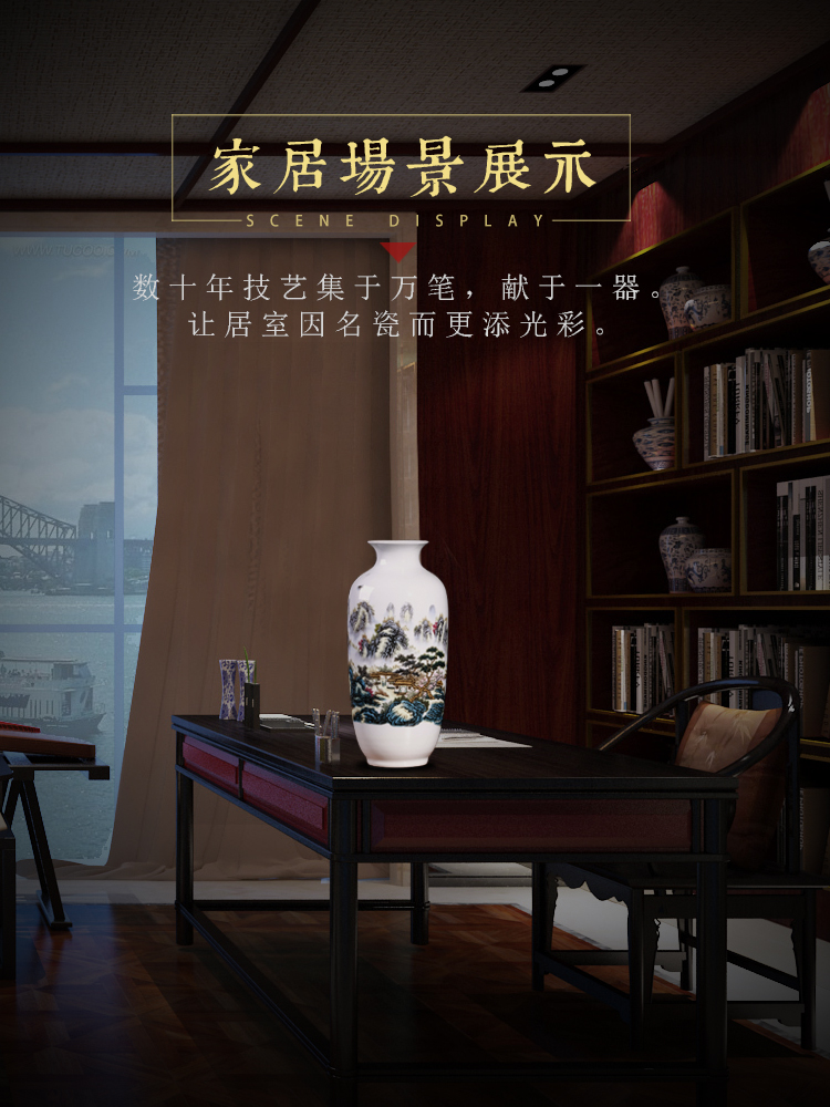 Jingdezhen vases, flower arranging new Chinese style living room home wine rich ancient frame TV ark adornment ceramics furnishing articles