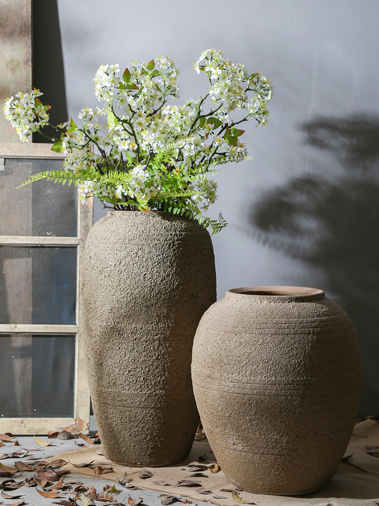 Jingdezhen retro nostalgia vases, pottery hotel club garden decorate sitting room ground flower implement ceramic furnishing articles