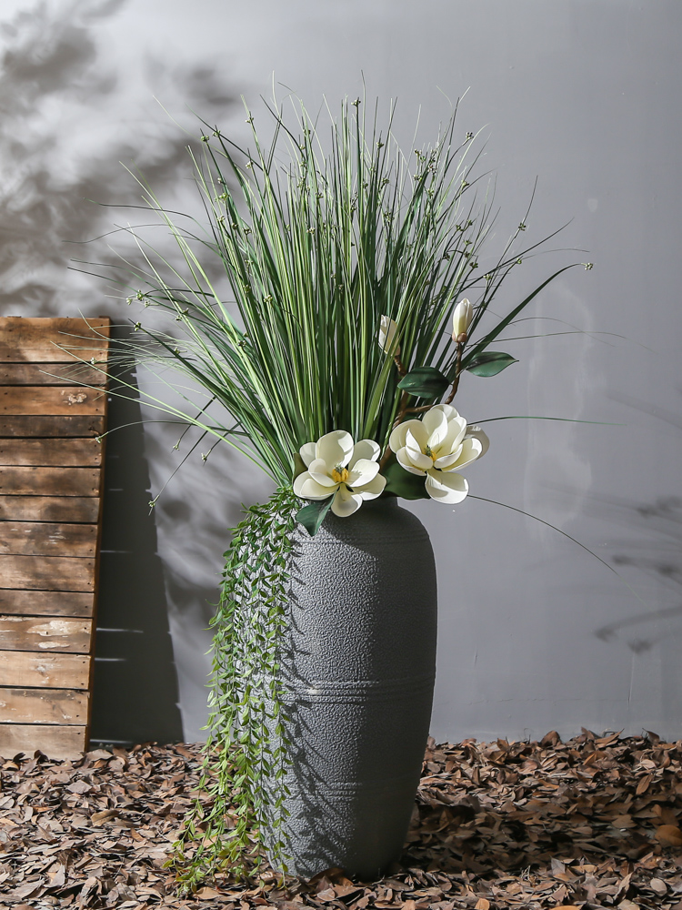 Jingdezhen ceramic large vases, I and contracted landing simulation flowers flower arrangement sitting room adornment furnishing articles pottery basin of restoring ancient ways