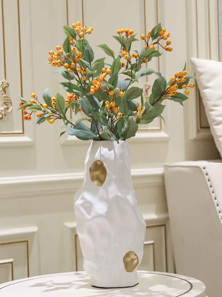 Light key-2 luxury European - style geometric fold ceramic vase furnishing articles Scandinavian simple example room sitting room ceramics soft decoration