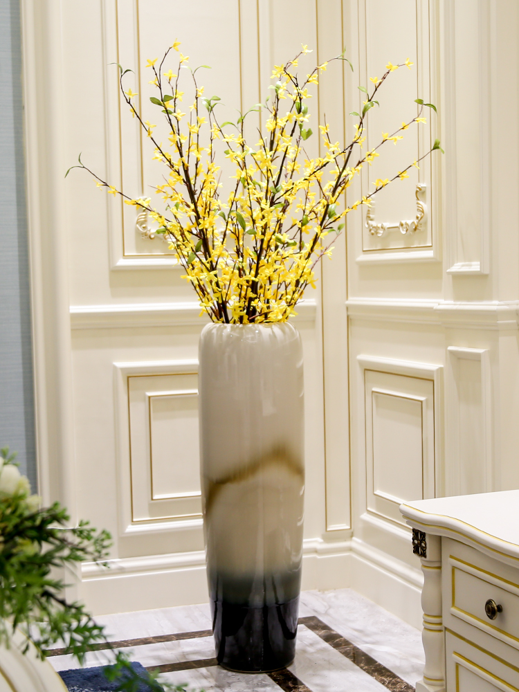Ground vase large dried flowers European - style flower screen furnishing articles of jingdezhen ceramics high dry flower arranging the sitting room porch decoration