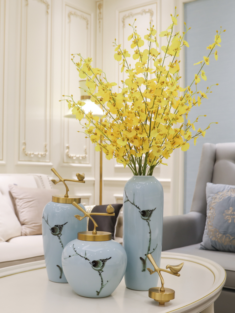 New Chinese style is I and contracted sitting room porch ornament porcelain vases of TV ark, wine flower flower implement large furnishing articles