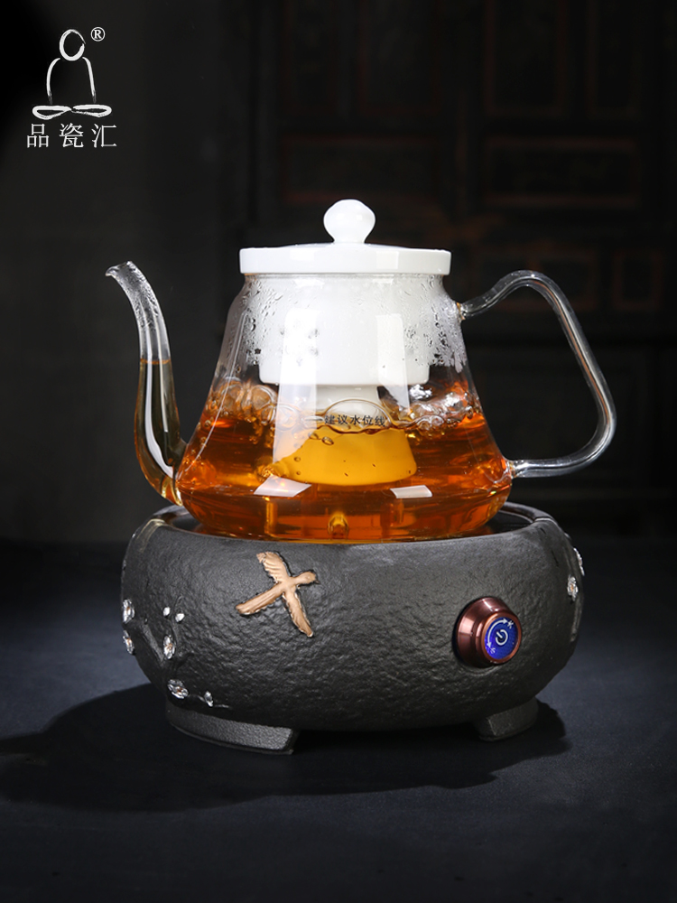 Beaming electricity TaoLu glass product porcelain sink, black pottery pot set of household heat resisting high temperature make tea kettle boil tea