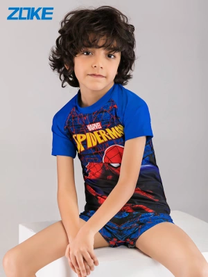 Cậu bé áo tắm trẻ em Zoke zhouke chia áo tắm hai mảnh Marvel Spider-Man trong bộ đồ bơi bé trai đi biển - Bộ đồ bơi của Kid do boi cho be Bộ đồ bơi của Kid