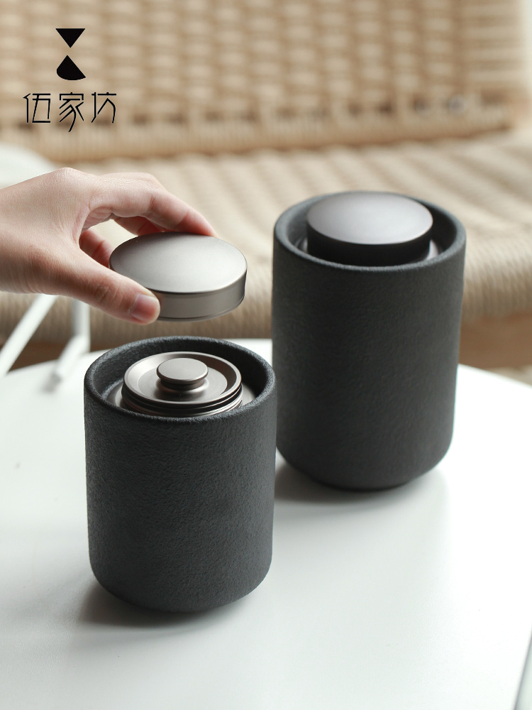 The Wu family fang ceramic tea pot size portable metal seal tank storage restoring ancient ways of tea pot home tea boxes