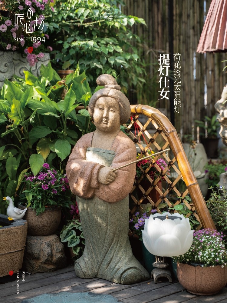 Ingenuity Square bố trí sân vườn kiểu Trung Quốc đèn năng lượng mặt trời và đèn lồng sân thượng dành cho phụ nữ tạo cảnh quan ngoài trời đèn sân vườn trang trí cổ điển đèn sân vườn năng lượng mặt trời đèn năng lượng mặt trời sân vườn chống nước