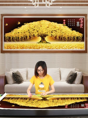 2019 kim cương sàn vàng vẽ phòng khách mới đầy đủ các tinh thể kim cương làm giàu 2018 gạch dán điểm khâu kim cương - Công cụ & phụ kiện Cross-stitch tranh thêu phong cảnh Công cụ & phụ kiện Cross-stitch