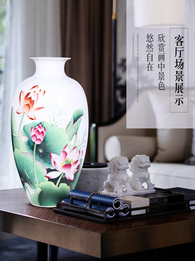 Jingdezhen ceramics furnishing articles hand - made one hundred good vase sitting room of Chinese style household adornment wedding gift