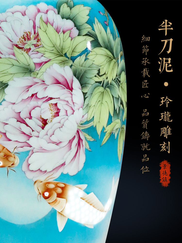 Jingdezhen ceramics hand - made vases, flower arrangement sitting room adornment flowers Chinese style household TV ark, handicraft furnishing articles