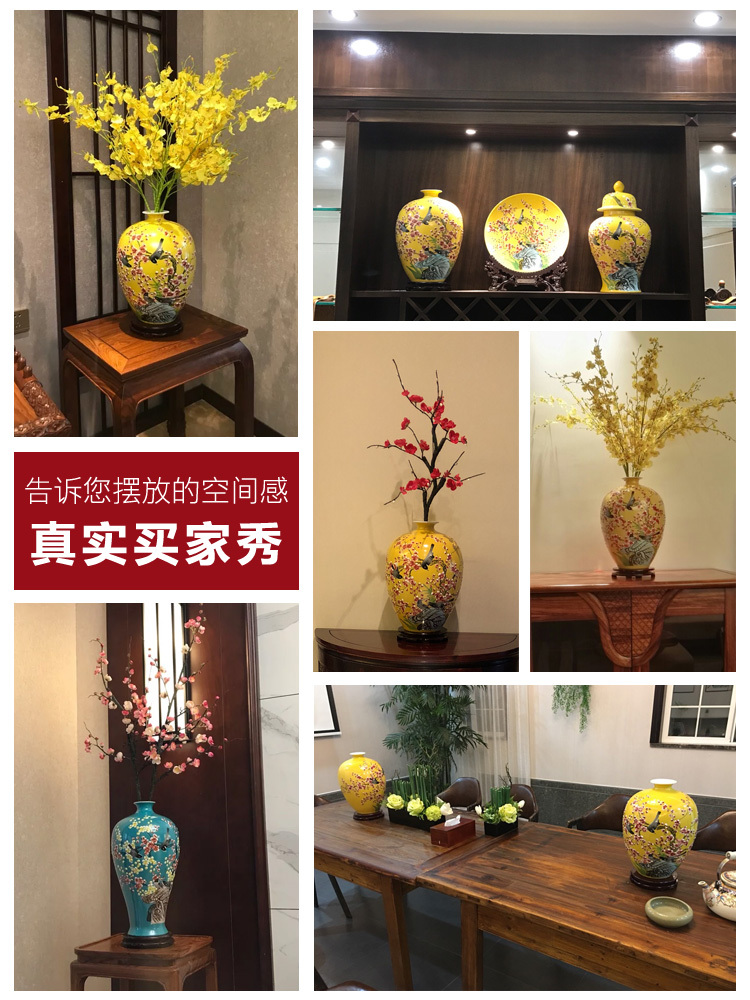 Jingdezhen ceramic vases, flower arrangement sitting room porch decoration of Chinese style household TV ark, China to get I
